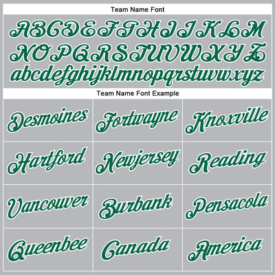 Custom Gray Kelly Green-White Performance T-Shirt