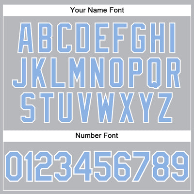 Custom Gray Light Blue-White Performance T-Shirt