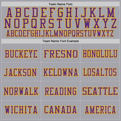 Custom Gray Purple-Gold Mesh Authentic Football Jersey