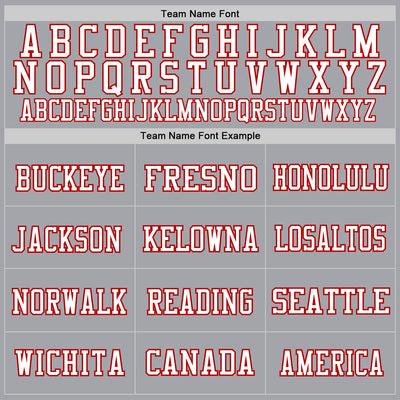 Custom Gray Red-White Mesh Authentic Football Jersey