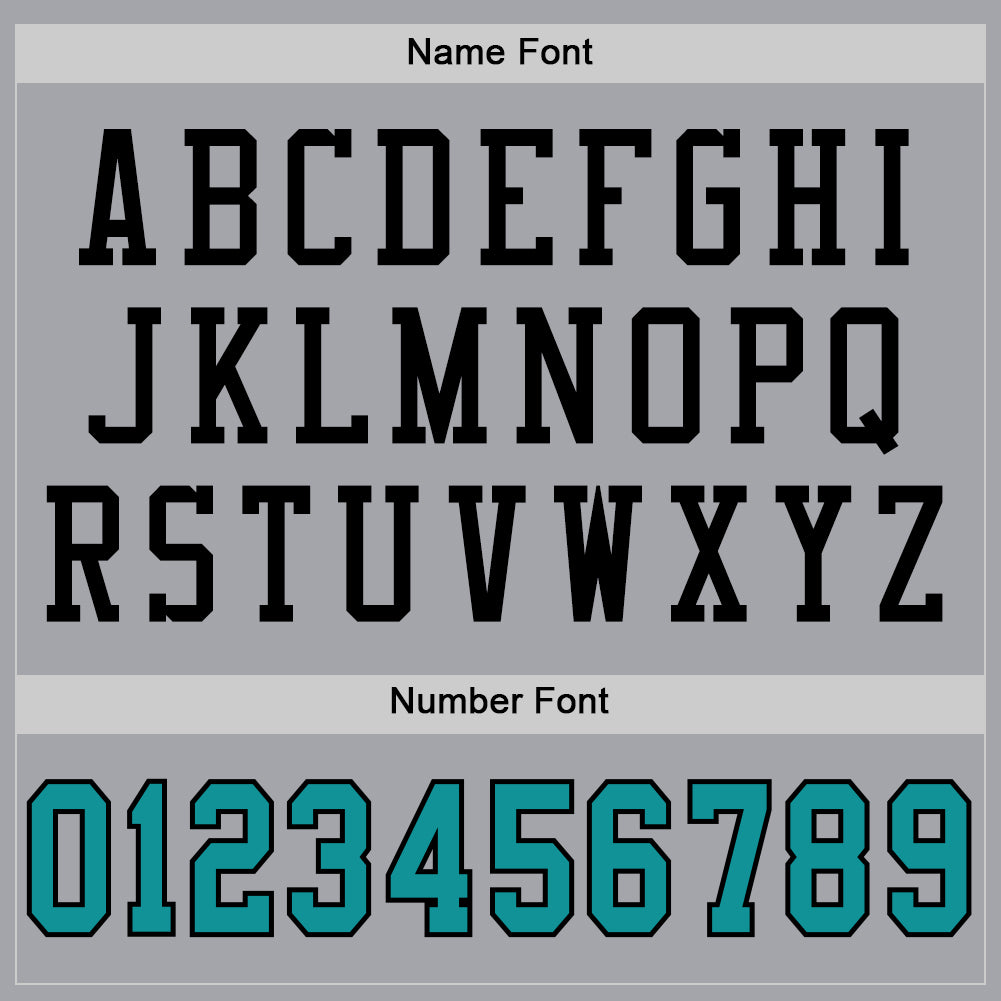 Custom Gray Teal-Black Mesh Authentic Football Jersey