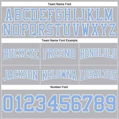 Custom Stitched Gray Light Blue-White Football Pullover Sweatshirt Hoodie