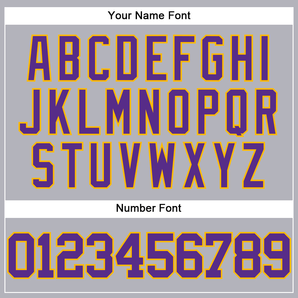 Custom Gray Purple-Gold Authentic Baseball Jersey