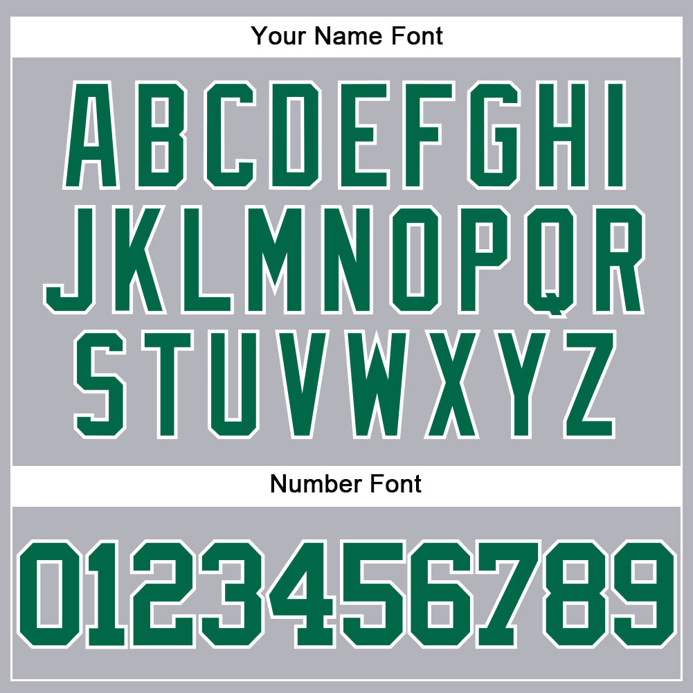 Custom Gray Kelly Green-White Authentic Baseball Jersey