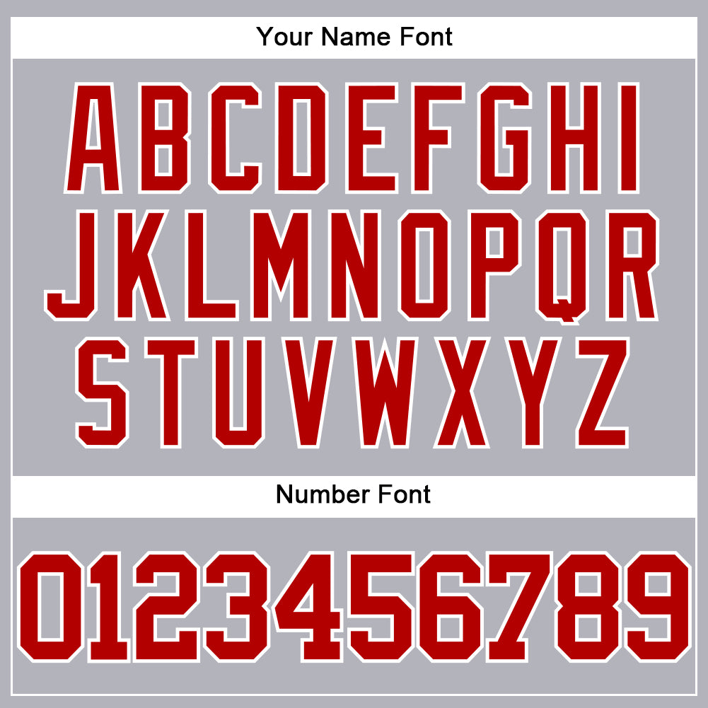 Custom Gray Red-White Authentic Baseball Jersey