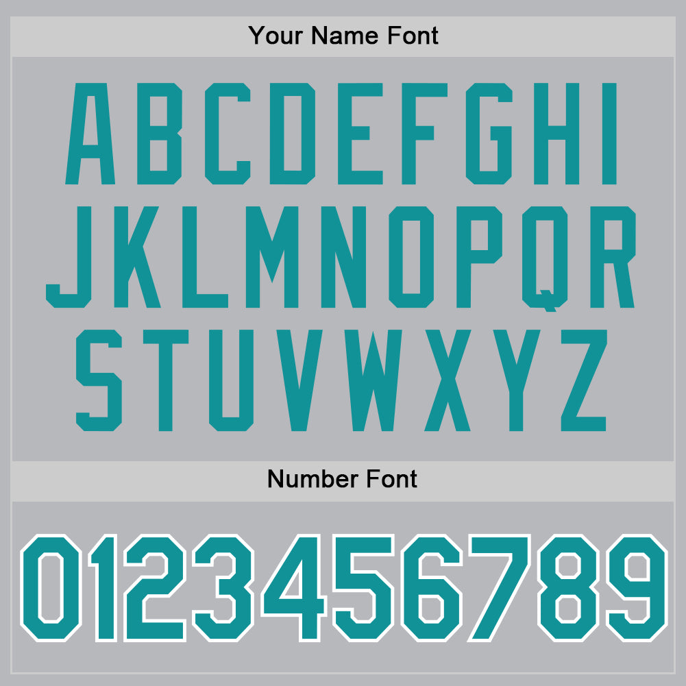 Custom Gray Teal-White Authentic Throwback Baseball Jersey