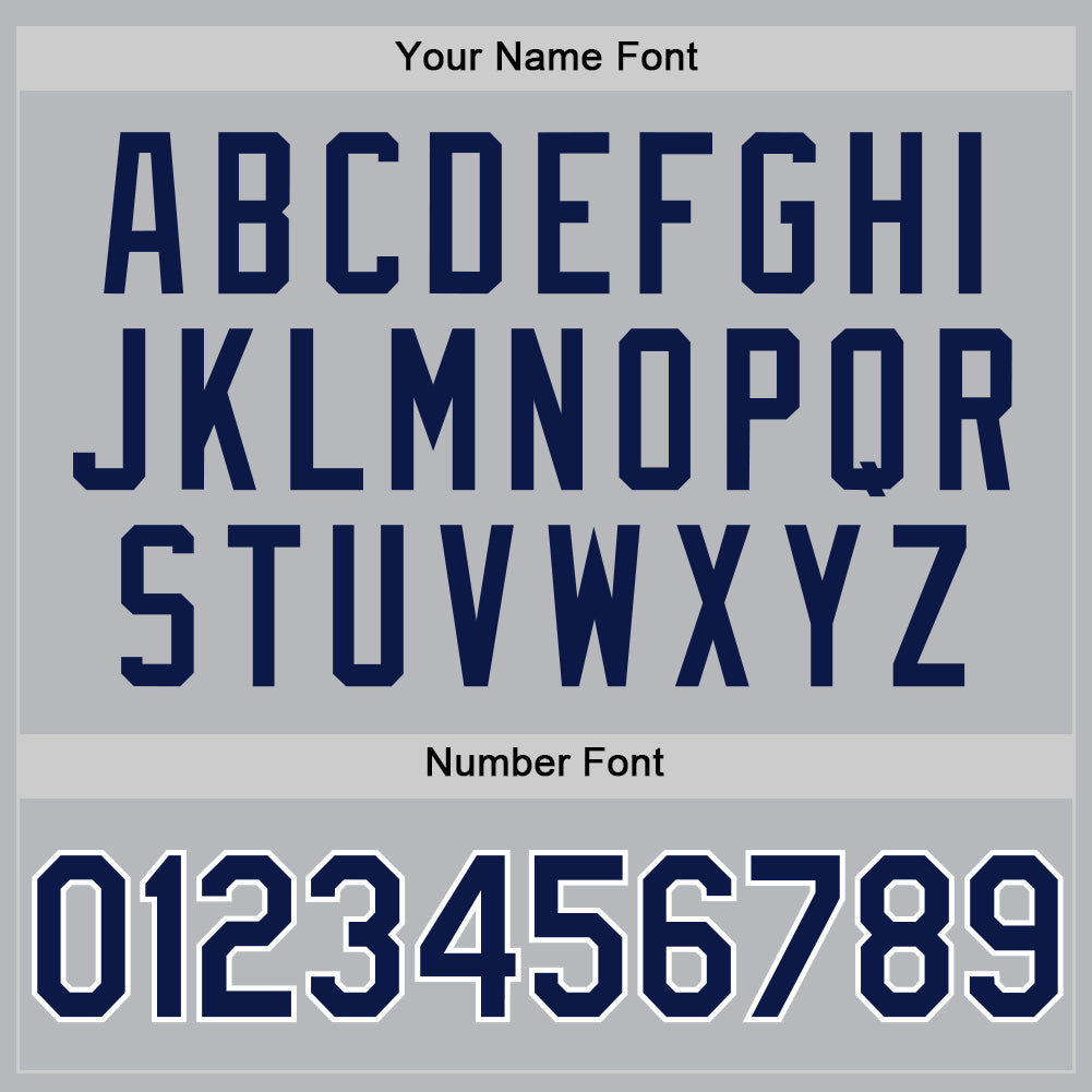 Custom Gray Navy-White Authentic Throwback Baseball Jersey