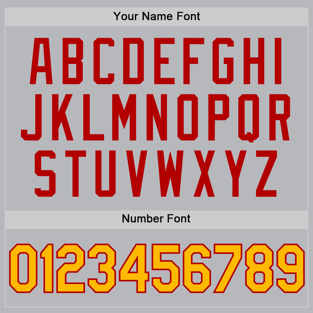 Custom Gray Gold-Red Authentic Throwback Baseball Jersey