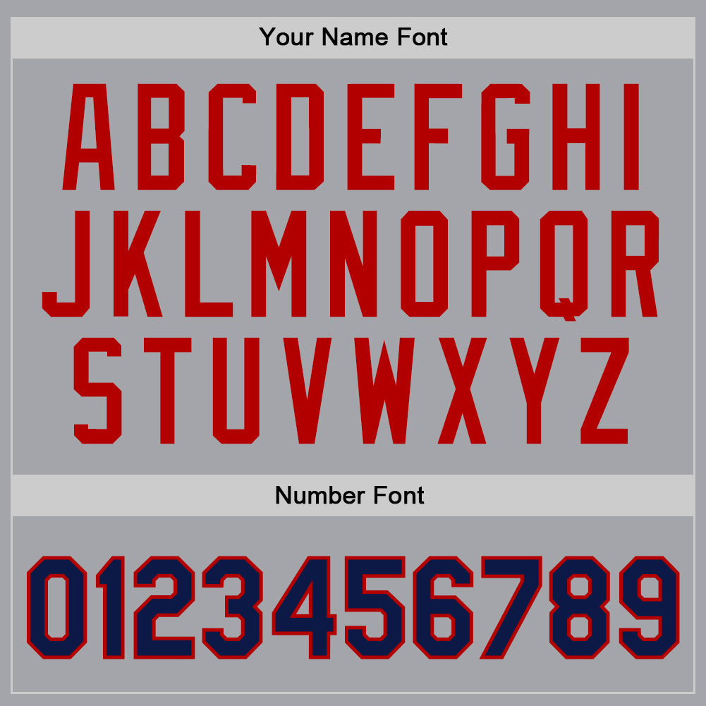 Custom Gray Navy-Red Authentic Throwback Basketball Jersey