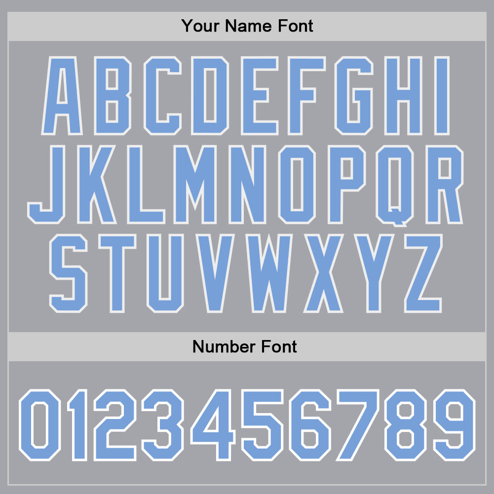 Custom Gray Light Blue-White Authentic Throwback Basketball Jersey