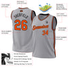 Custom Gray Orange-Black Authentic Throwback Basketball Jersey