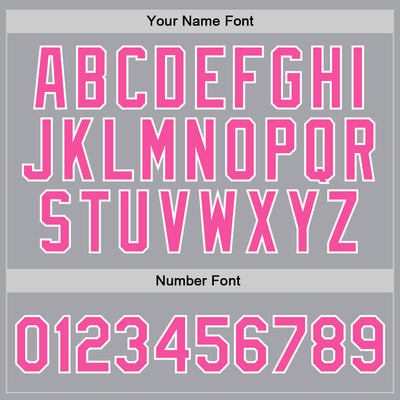 Custom Gray Pink-White Authentic Throwback Basketball Jersey