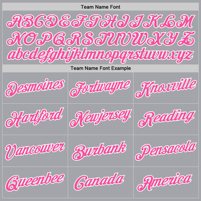 Custom Gray Pink-White Authentic Throwback Basketball Jersey