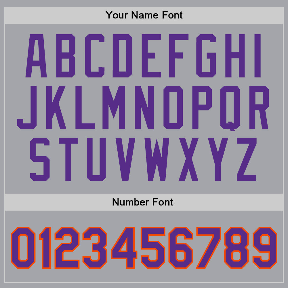 Custom Gray Purple-Orange Authentic Throwback Basketball Jersey