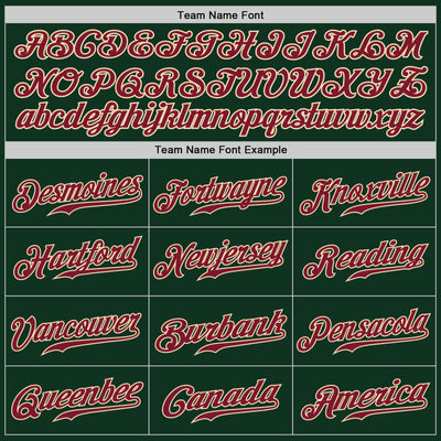 Custom Green Crimson-City Cream Authentic Baseball Jersey