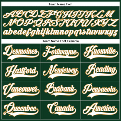 Custom Green White-Old Gold Hockey Lace Neck Jersey