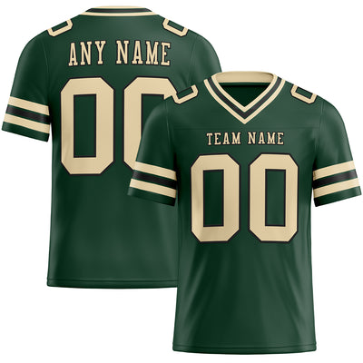 Custom Green City Cream-Black Authentic Football Jersey