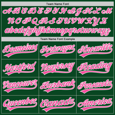 Custom Green Pink-White Authentic Throwback Baseball Jersey