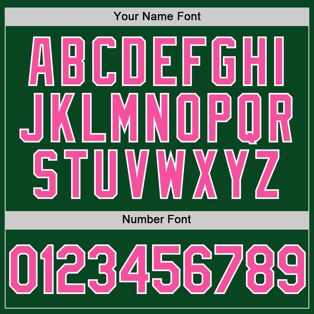 Custom Green Pink-White Authentic Throwback Baseball Jersey