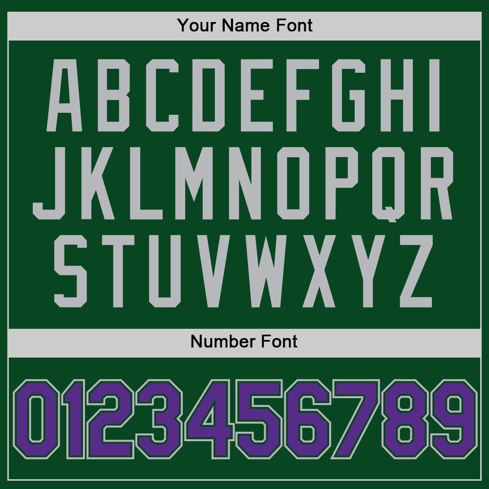 Custom Green Purple-Gray Authentic Throwback Baseball Jersey