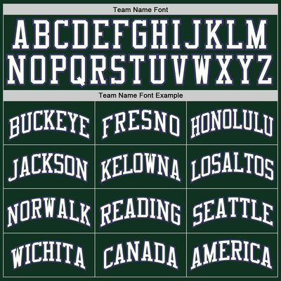 Custom Hunter Green White-Purple Authentic Throwback Basketball Jersey