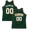 Custom Hunter Green White Old Gold-Black Authentic Throwback Basketball Jersey