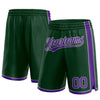 Custom Hunter Green Purple-Gray Authentic Basketball Shorts