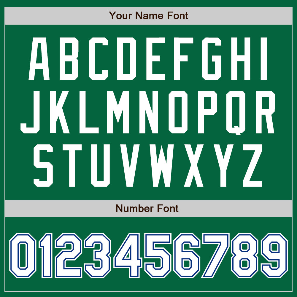 Custom Kelly Green White-Royal Bomber Full-Snap Varsity Letterman Jacket