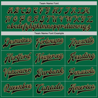 Custom Kelly Green Black-Old Gold Bomber Full-Snap Varsity Letterman Jacket