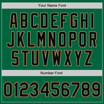 Custom Kelly Green Black-Old Gold Bomber Full-Snap Varsity Letterman Jacket