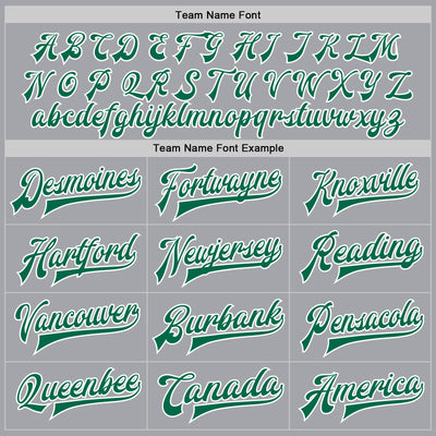 Custom Gray Kelly Green-White Bomber Full-Snap Varsity Letterman Jacket