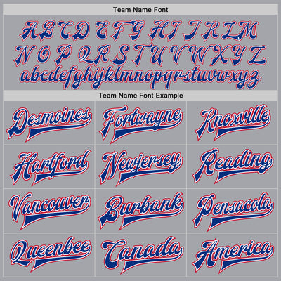 Custom Gray Royal White-Red Bomber Full-Snap Varsity Letterman Jacket