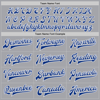 Custom Gray Royal-White Bomber Full-Snap Varsity Letterman Jacket