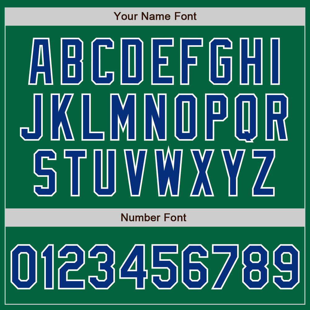 Custom Kelly Green Royal-White Bomber Full-Snap Varsity Letterman Two Tone Jacket