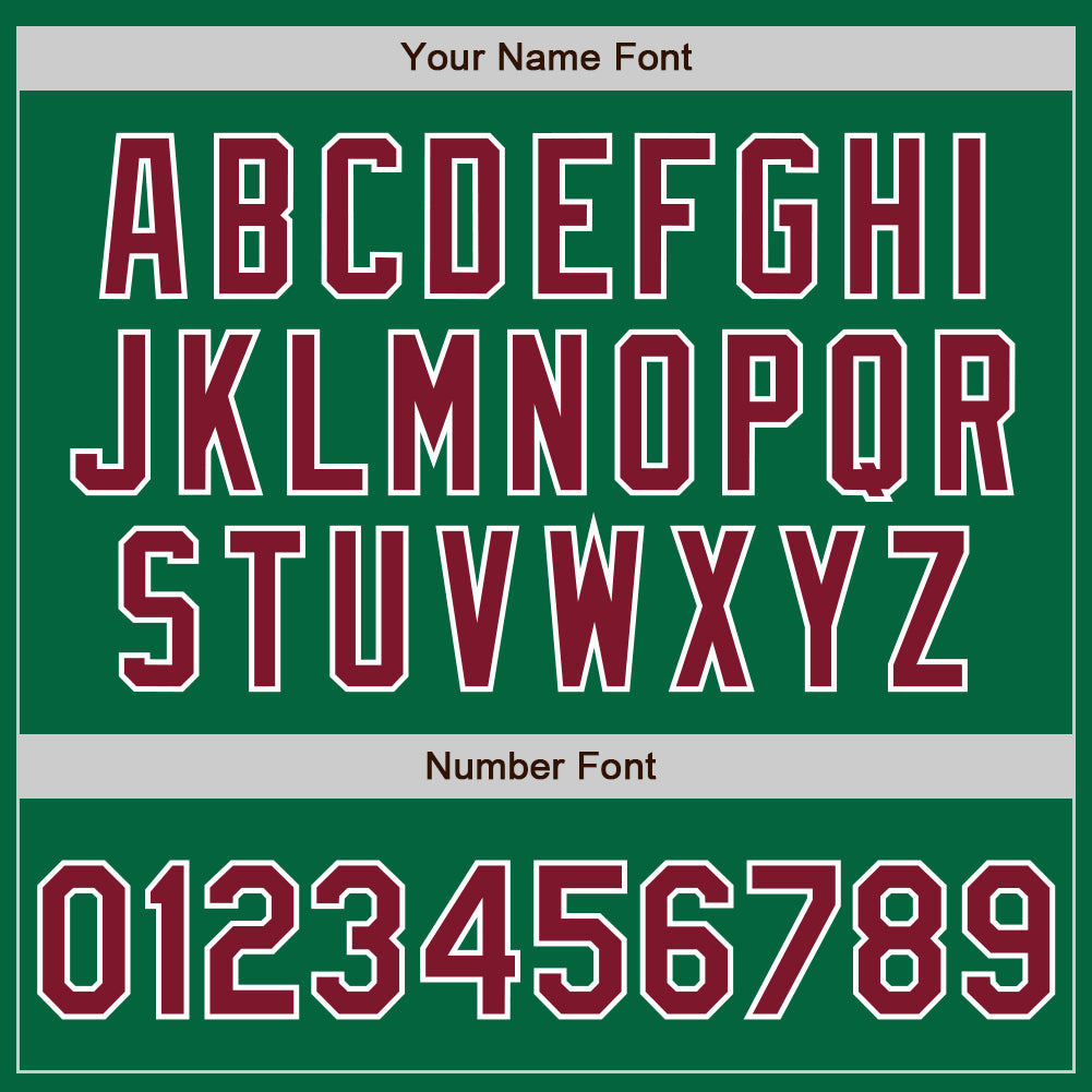 Custom Kelly Green Crimson-White Bomber Full-Snap Varsity Letterman Two Tone Jacket