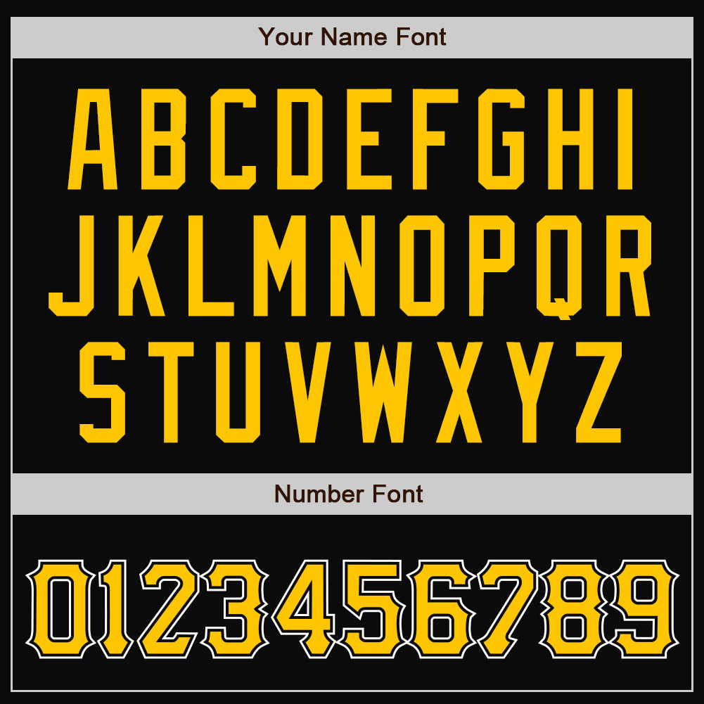 Custom Black Gold-White Bomber Full-Snap Varsity Letterman Jacket