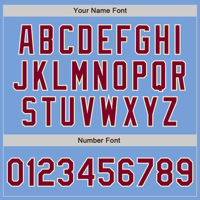 Custom Light Blue Maroon-Cream Bomber Full-Snap Varsity Letterman Jacket