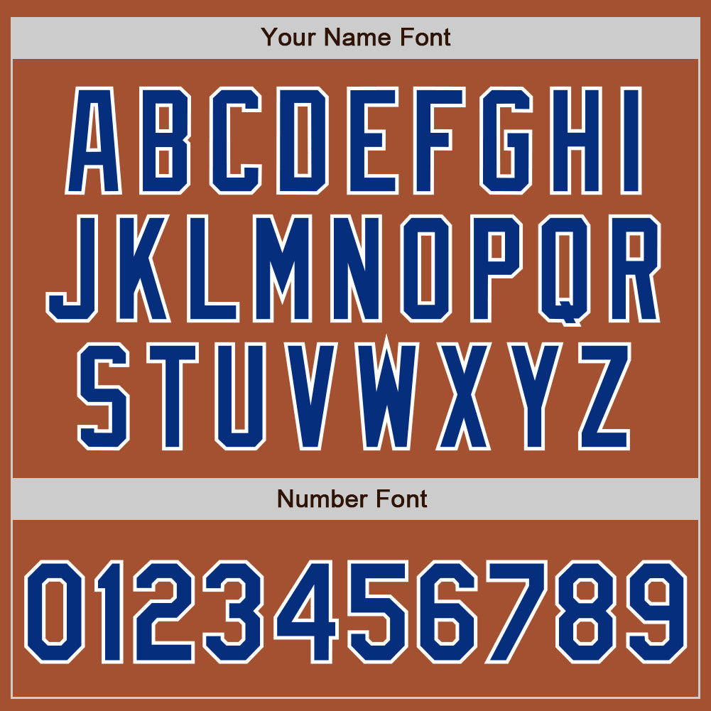 Custom Texas Orange Royal-White Bomber Full-Snap Varsity Letterman Jacket