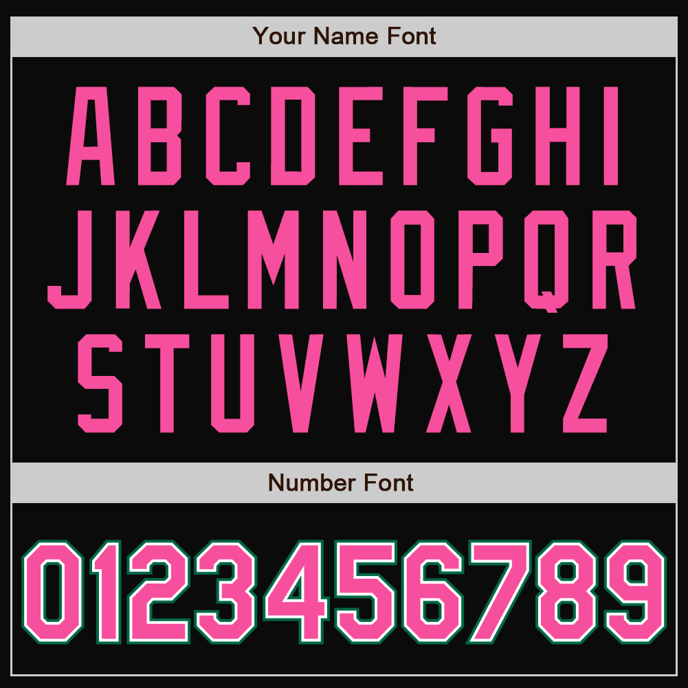 Custom Black Pink-Kelly Green Bomber Full-Snap Varsity Letterman Jacket