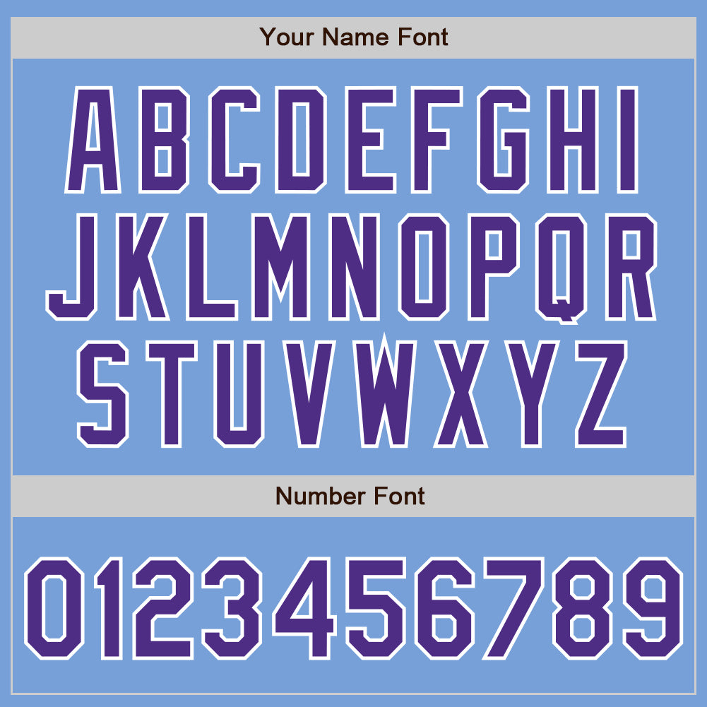 Custom Light Blue Purple-White Bomber Full-Snap Varsity Letterman Jacket