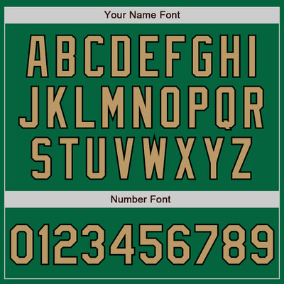 Custom Kelly Green Old Gold-Black Bomber Full-Snap Varsity Letterman Jacket