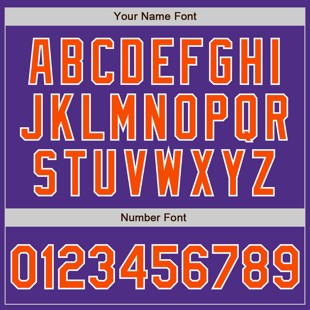 Custom Purple Orange-White Bomber Full-Snap Varsity Letterman Jacket