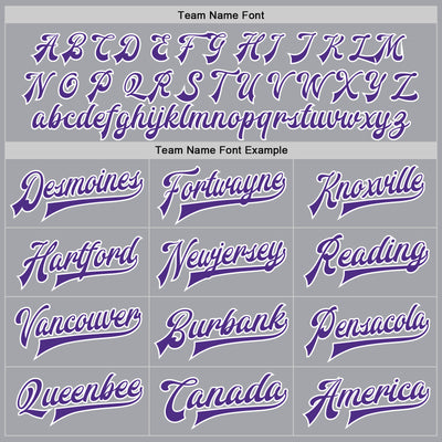 Custom Gray Purple-White Bomber Full-Snap Varsity Letterman Two Tone Jacket