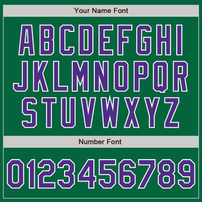 Custom Kelly Green Purple-White Bomber Full-Snap Varsity Letterman Two Tone Jacket