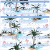 Custom White White-Light Blue Hawaii Palm Trees And Flamingo 3D Pattern Design Bomber Full-Snap Varsity Letterman Jacket