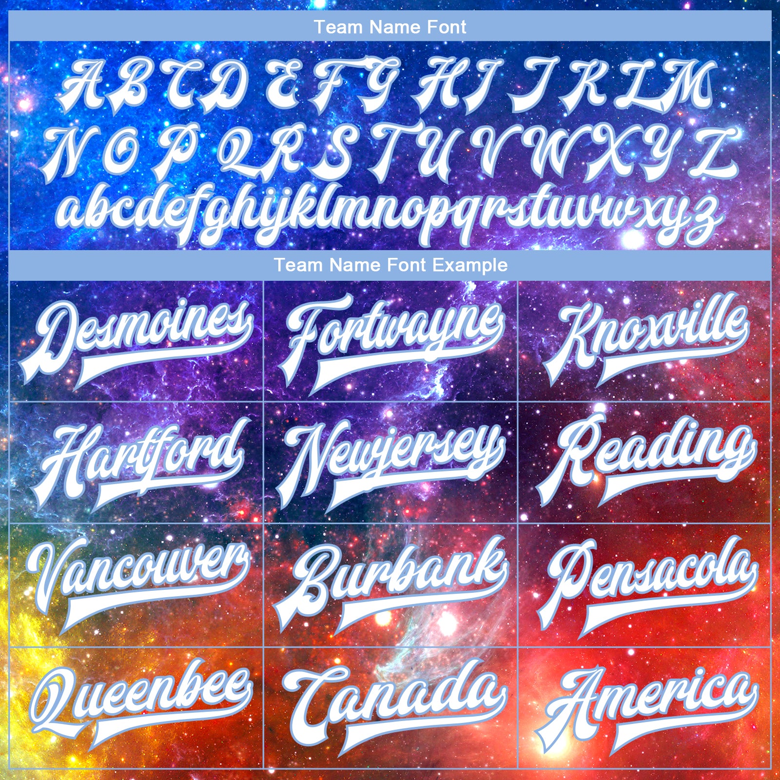 Custom Galactic White-Light Blue 3D Bomber Full-Snap Varsity Letterman Jacket