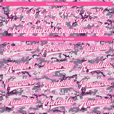 Custom Camo White-Pink 3D Bomber Full-Snap Varsity Letterman Salute To Service Jacket