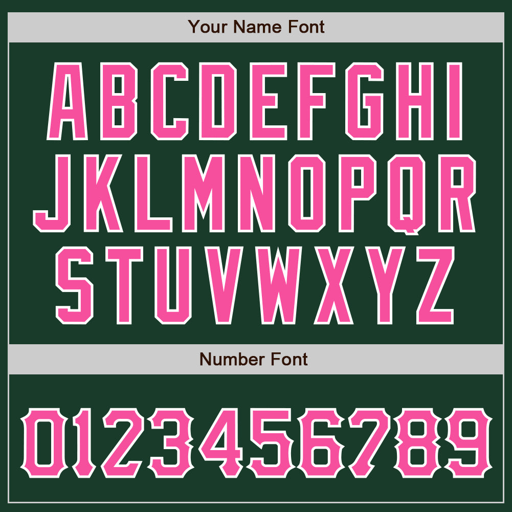 Custom Green Pink-White Bomber Full-Snap Varsity Letterman Jacket