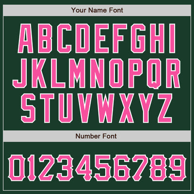 Custom Green Pink-White Bomber Full-Snap Varsity Letterman Jacket