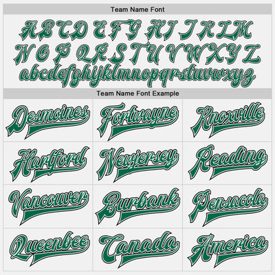 Custom White Kelly Green-Black Bomber Full-Snap Varsity Letterman Two Tone Jacket